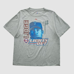Brad Lidge Majestic 2000s T-shirt Heather Gray Vintage
