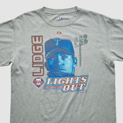 Brad Lidge Majestic 2000s T-shirt Heather Gray Vintage