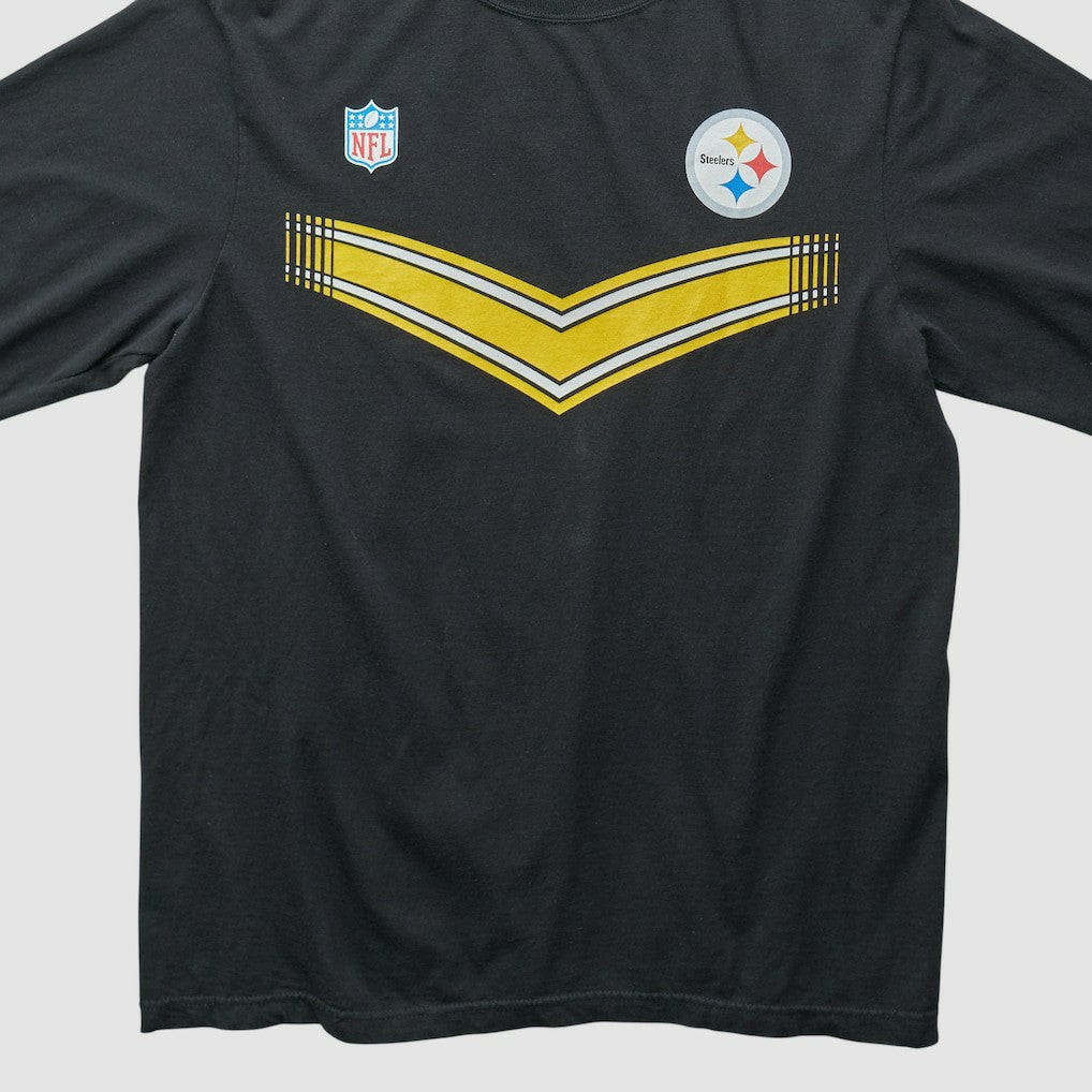 Pittsburgh Steelers Reebok 2000s Long Sleeve T-shirt - Black Vintage for sale