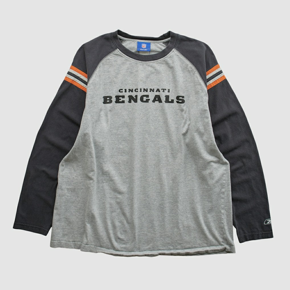 Cincinnati Bengals Reebok 2000s Long Sleeve T-shirt - Heather Gray Vintage sale