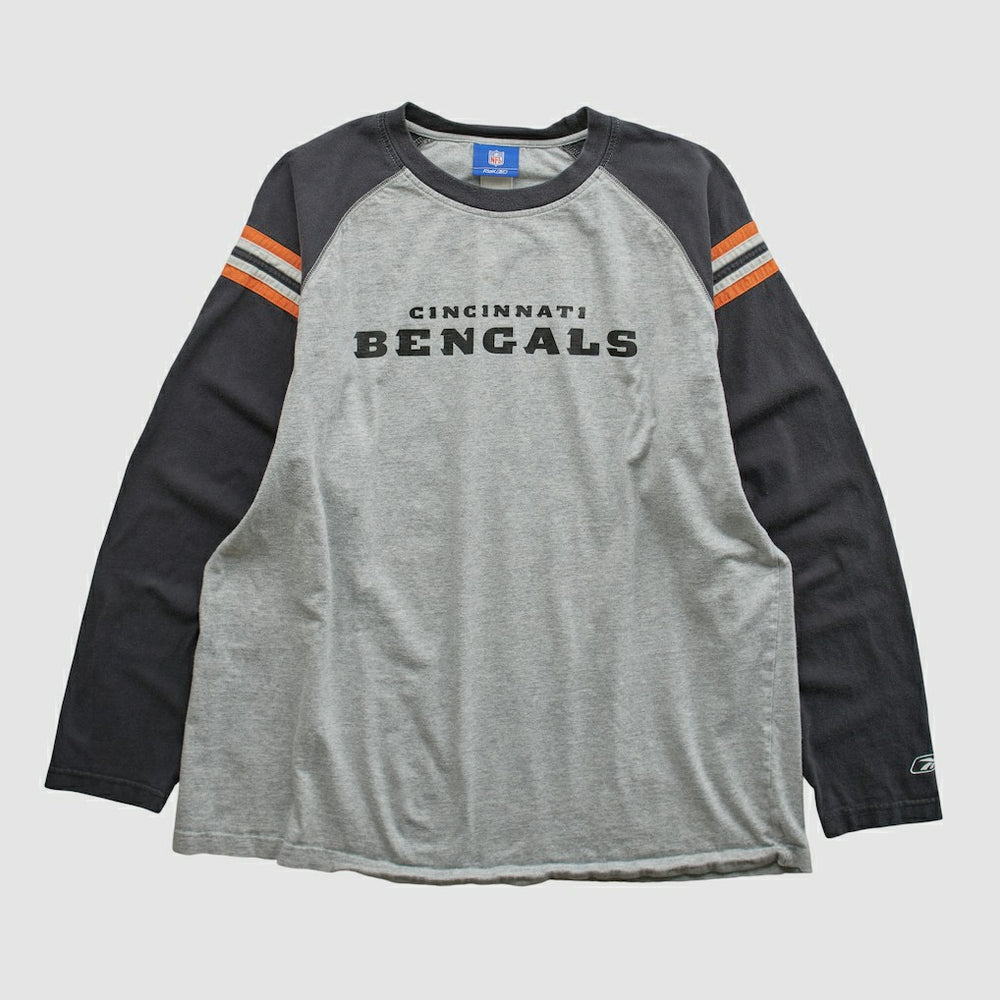Cincinnati Bengals Reebok 2000s Long Sleeve T-shirt - Heather Gray Vintage sale