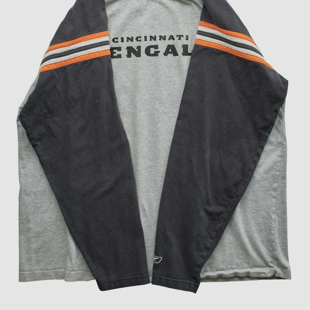 Cincinnati Bengals Reebok 2000s Long Sleeve T-shirt - Heather Gray Vintage sale