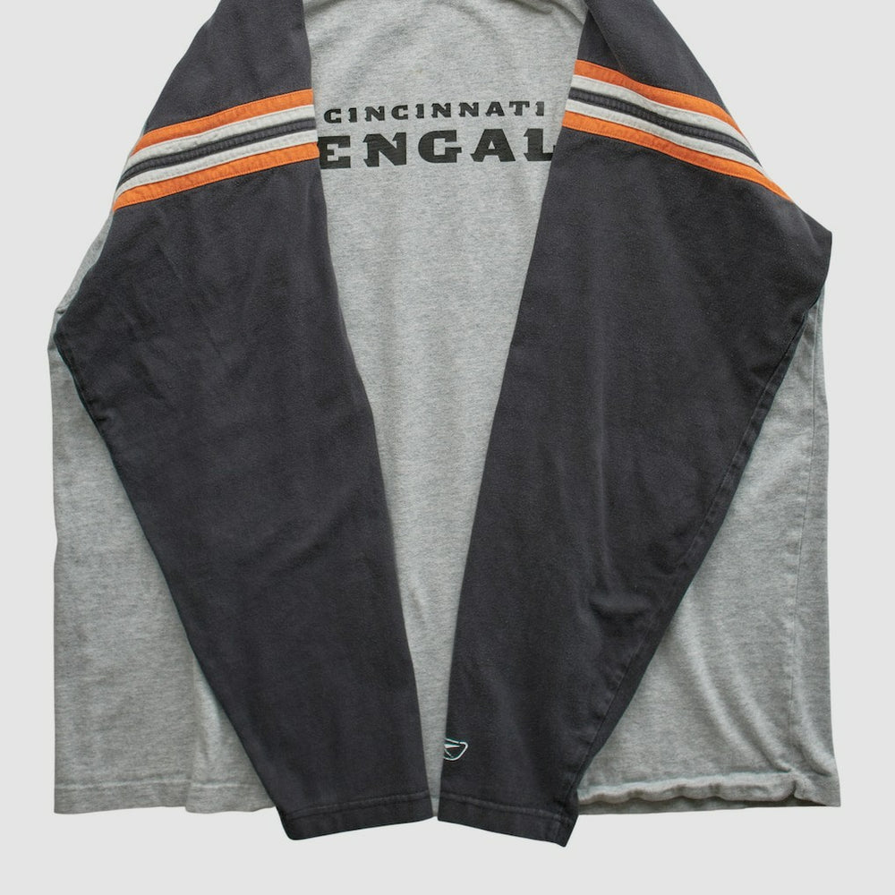 Cincinnati Bengals Reebok 2000s Long Sleeve T-shirt - Heather Gray Vintage sale