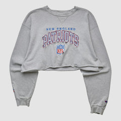 New England Patriots Champion 90s Pullover Sweatshirt - Heather Gray Vintage on sale