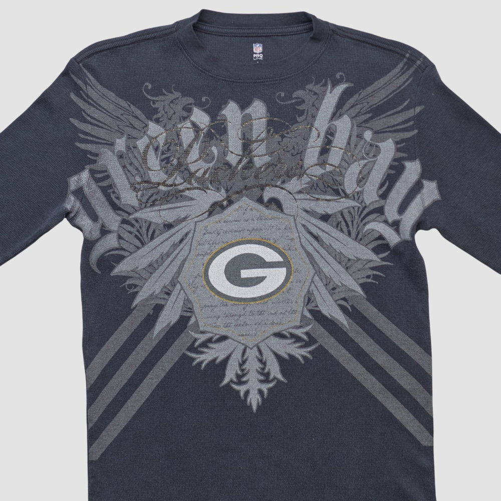 Green Bay Packers NFL 2000s Long Sleeve T-shirt - Black Vintage discount