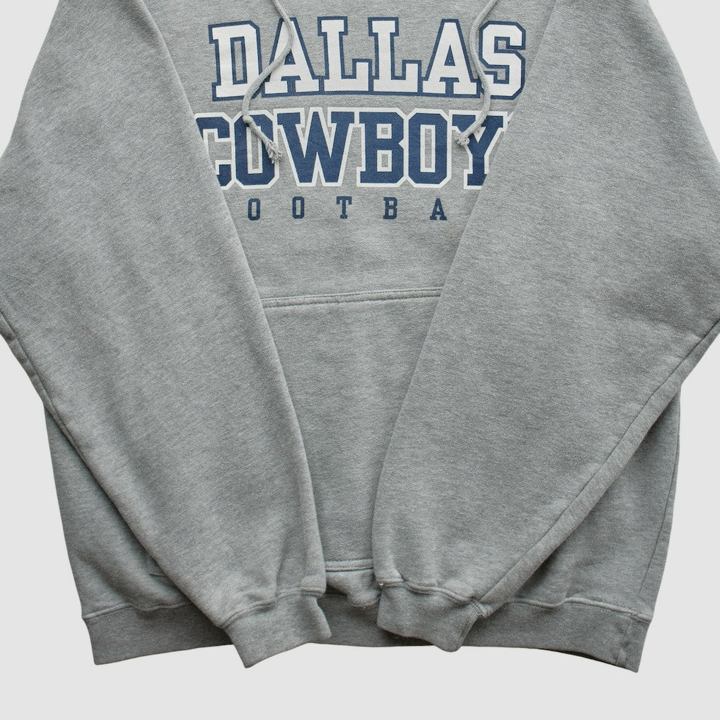 Dallas Cowboys Reebok 2000s Hooded Pullover Sweatshirt - Heather Gray Vintage online