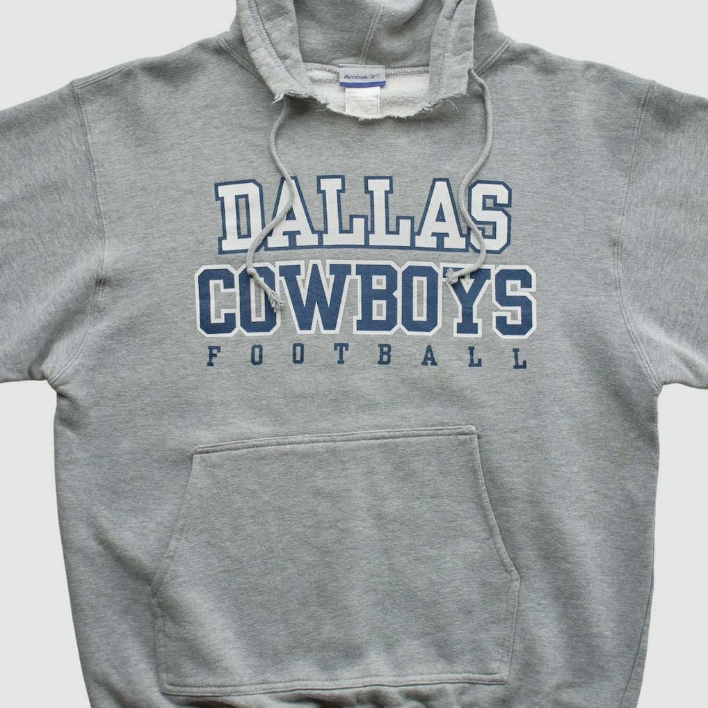 Dallas Cowboys Reebok 2000s Hooded Pullover Sweatshirt - Heather Gray Vintage online