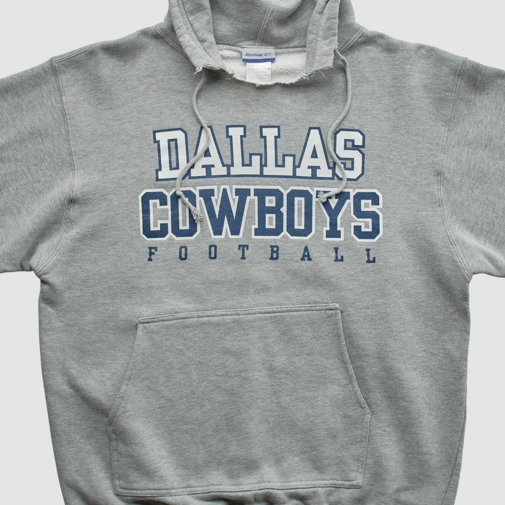 Dallas Cowboys Reebok 2000s Hooded Pullover Sweatshirt - Heather Gray Vintage online