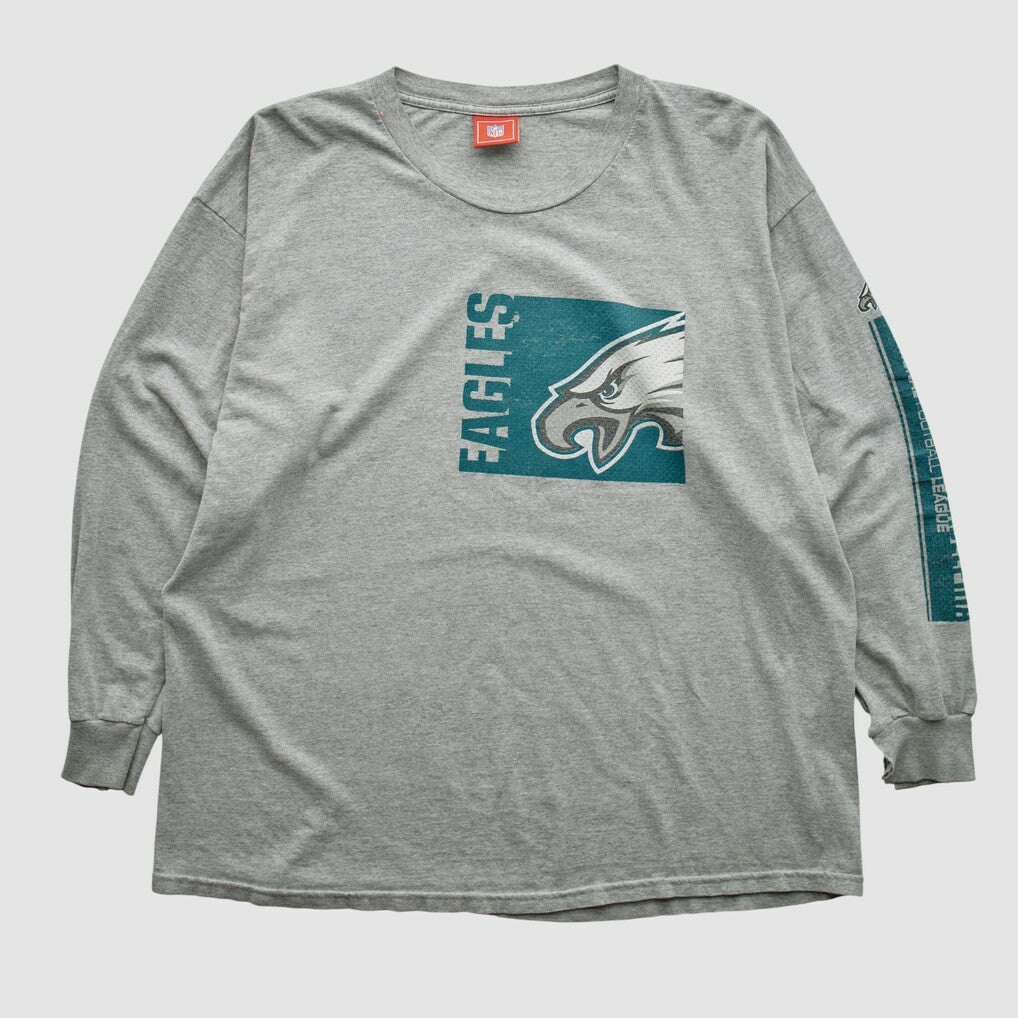 Philadelphia Eagles NFL 2000s Long Sleeve T-shirt - Heather Gray Vintage on sale