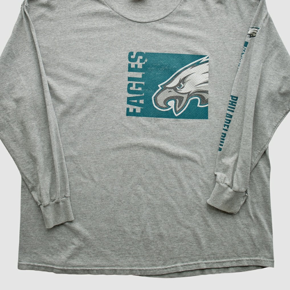 Philadelphia Eagles NFL 2000s Long Sleeve T-shirt - Heather Gray Vintage on sale