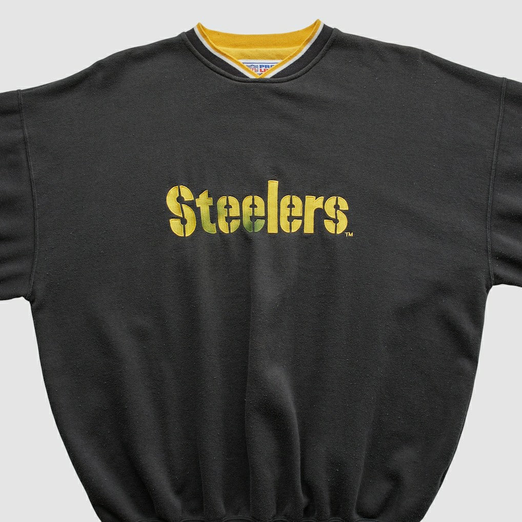 Pittsburgh Steelers Starter 90s Pullover Sweatshirt - Black Vintage discount