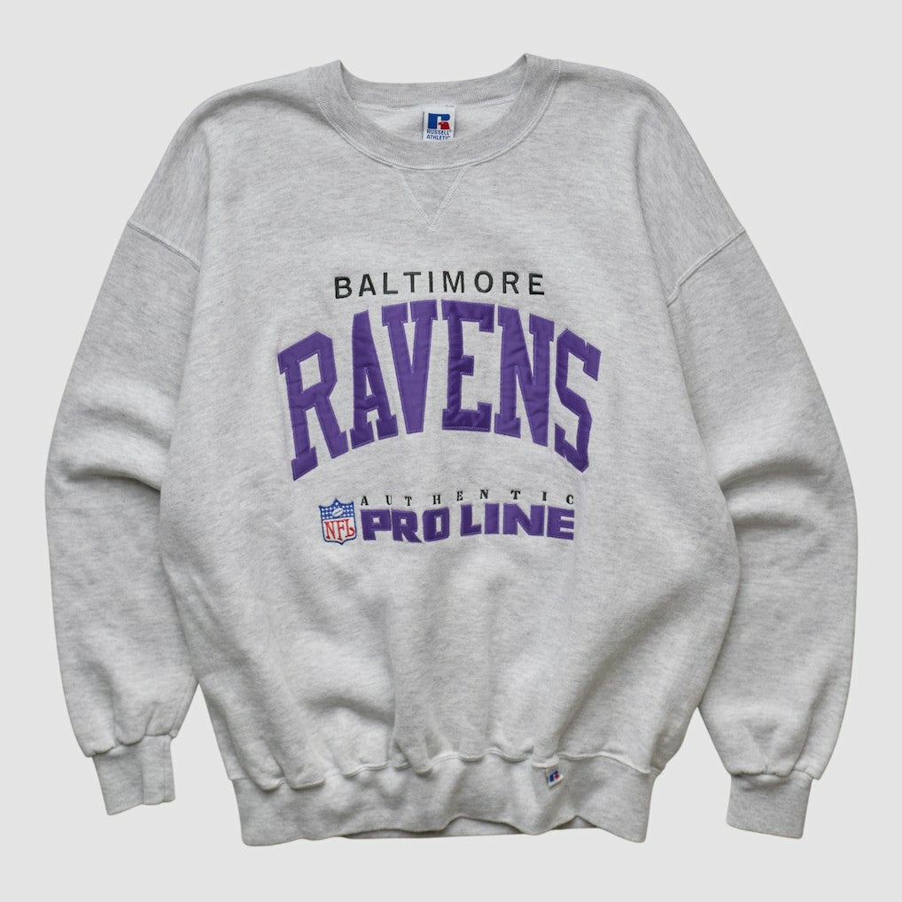 Baltimore Ravens Russell 90s Sweatshirt - Heather Gray Vintage cheap