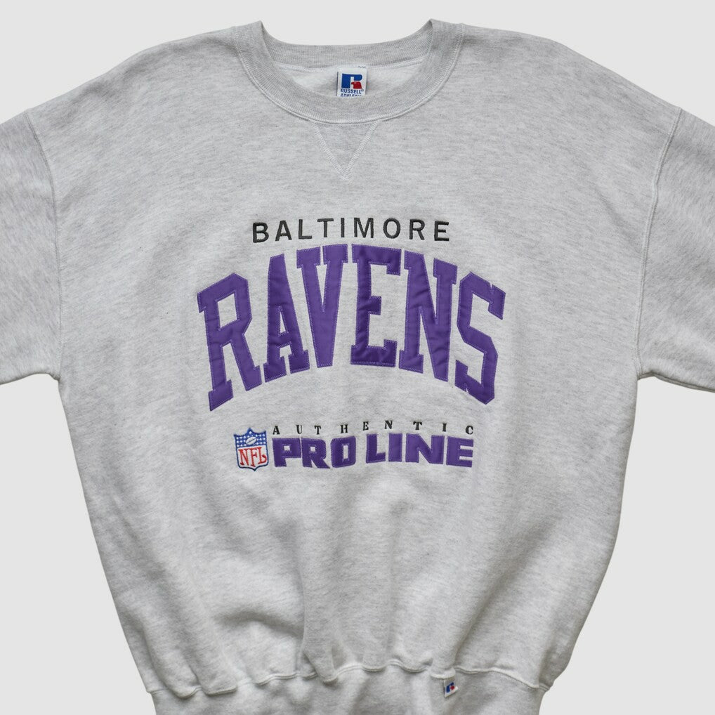 Baltimore Ravens Russell 90s Sweatshirt - Heather Gray Vintage cheap