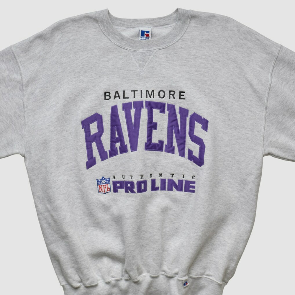 Baltimore Ravens Russell 90s Sweatshirt - Heather Gray Vintage cheap