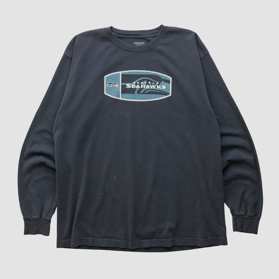 Seattle Seahawks Reebok 2000s Long Sleeve T-shirt - Black Vintage for sale