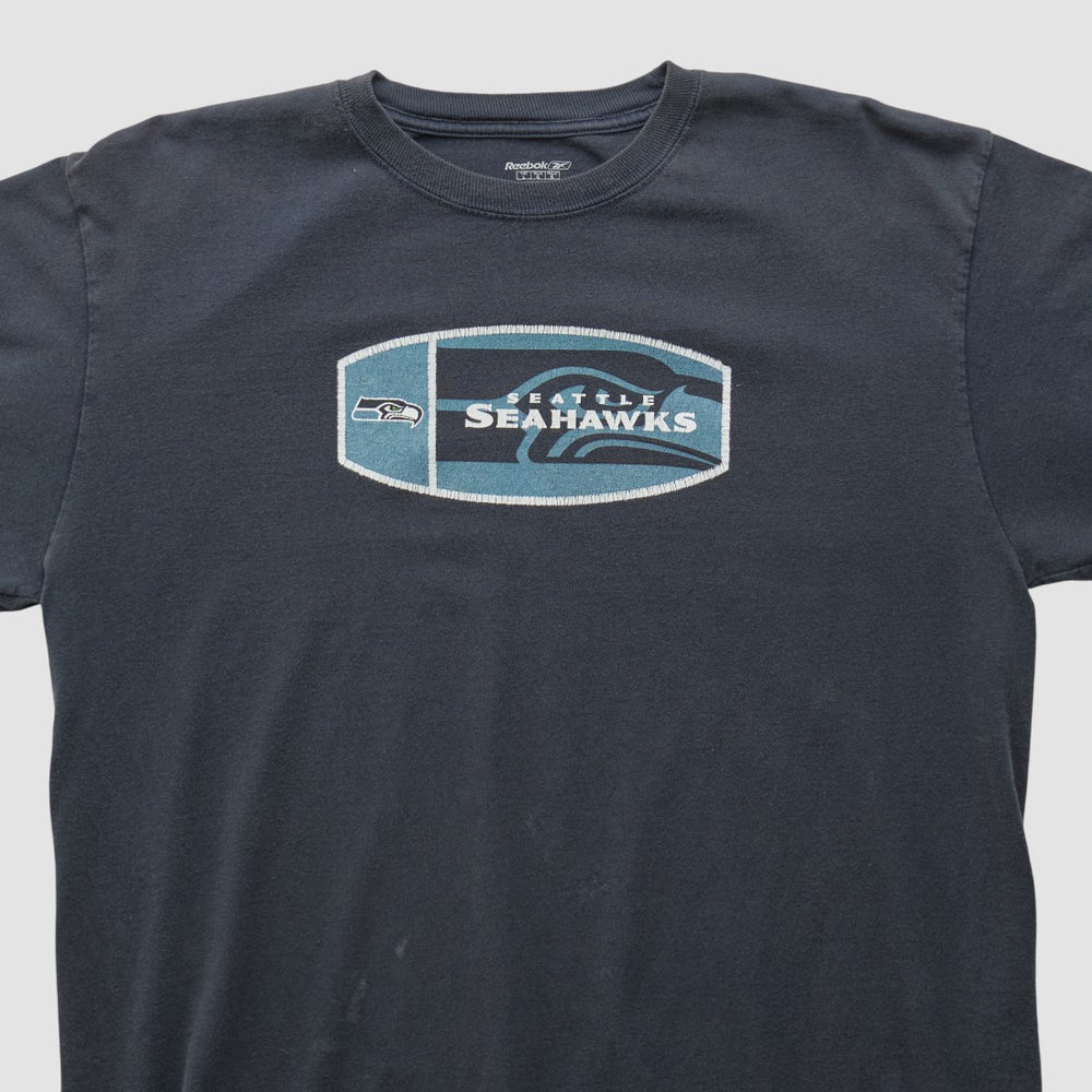 Seattle Seahawks Reebok 2000s Long Sleeve T-shirt - Black Vintage for sale