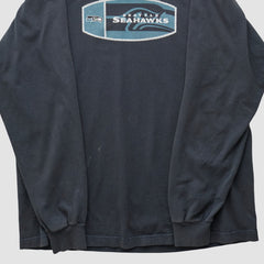Seattle Seahawks Reebok 2000s Long Sleeve T-shirt - Black Vintage for sale