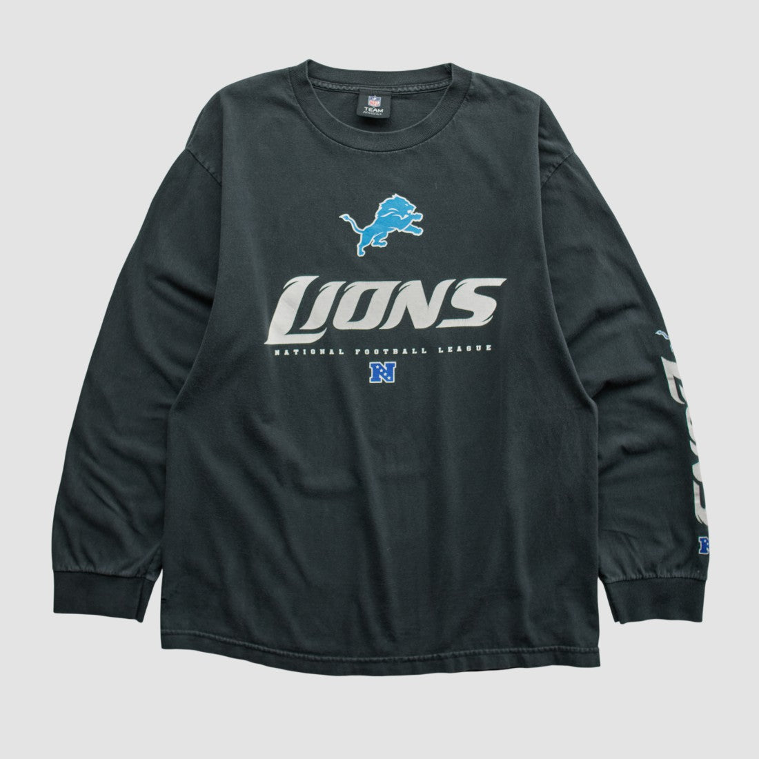 Detroit Lions NFL 2010s Long Sleeve T-shirt - Black Vintage discount