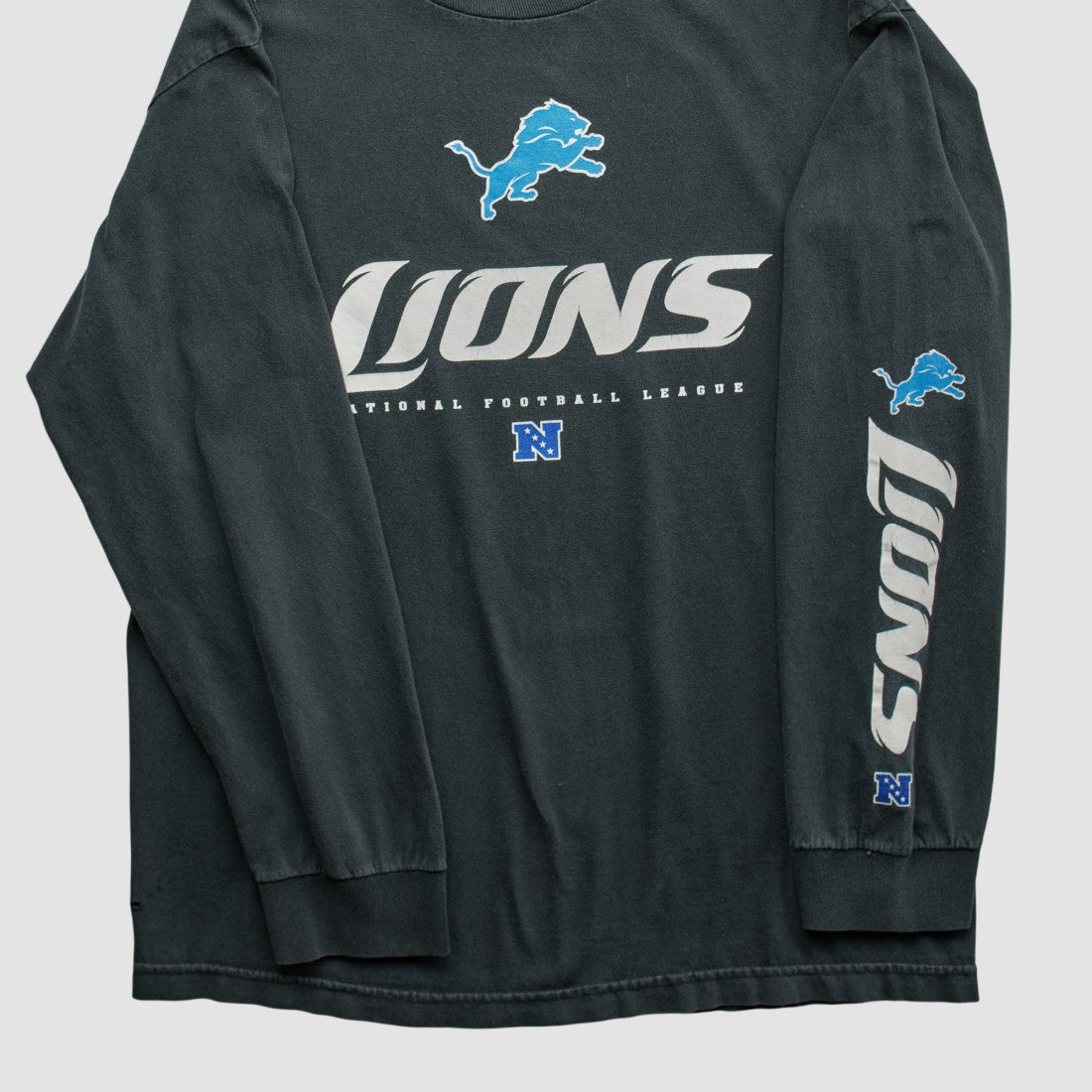 Detroit Lions NFL 2010s Long Sleeve T-shirt - Black Vintage discount