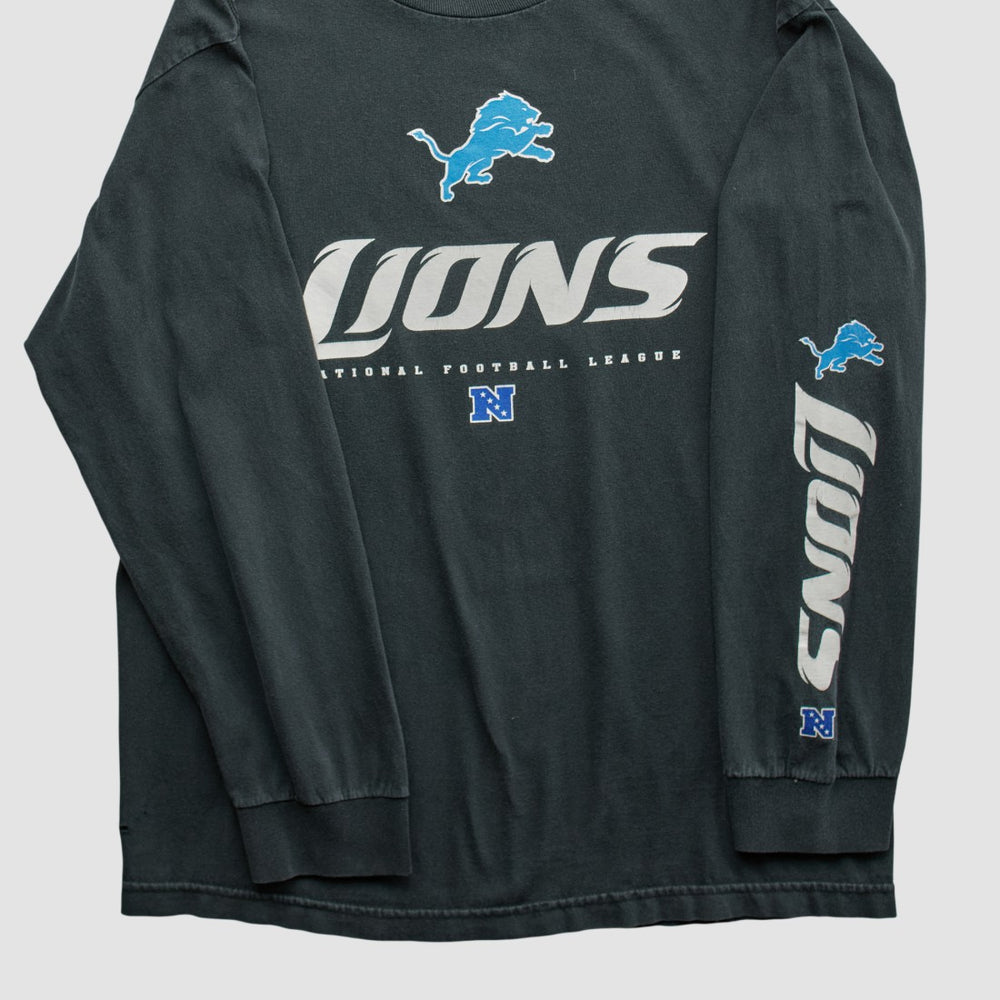 Detroit Lions NFL 2010s Long Sleeve T-shirt - Black Vintage discount