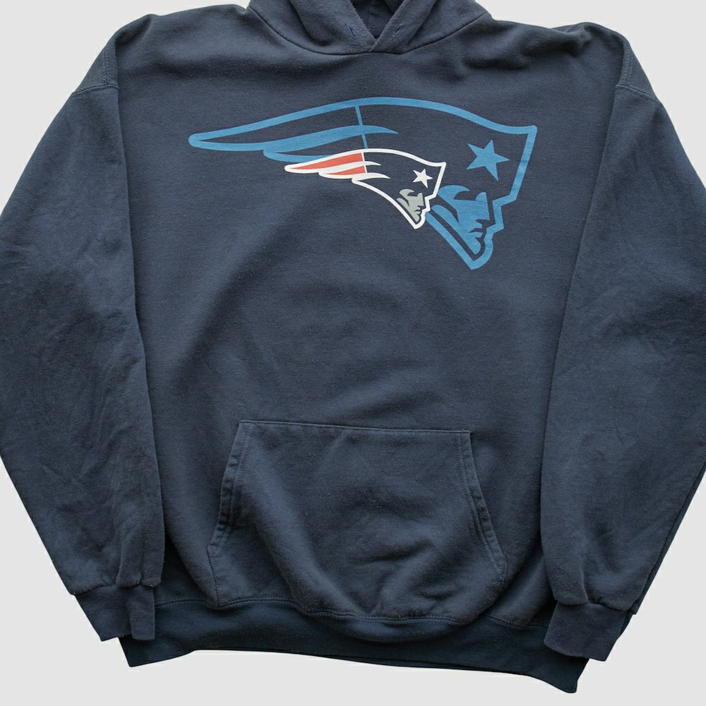 New England Patriots NFL 2010s Hooded Pullover Sweatshirt - Navy Vintage sale