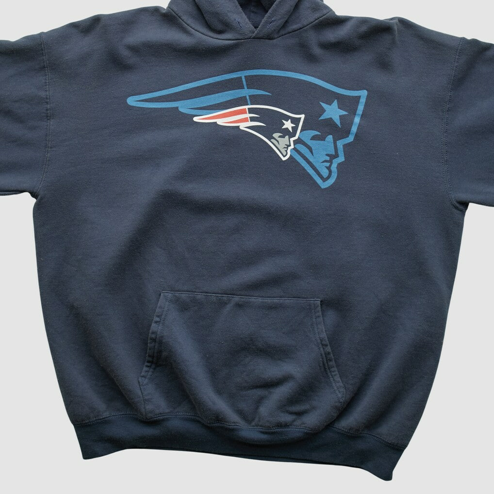New England Patriots NFL 2010s Hooded Pullover Sweatshirt - Navy Vintage sale