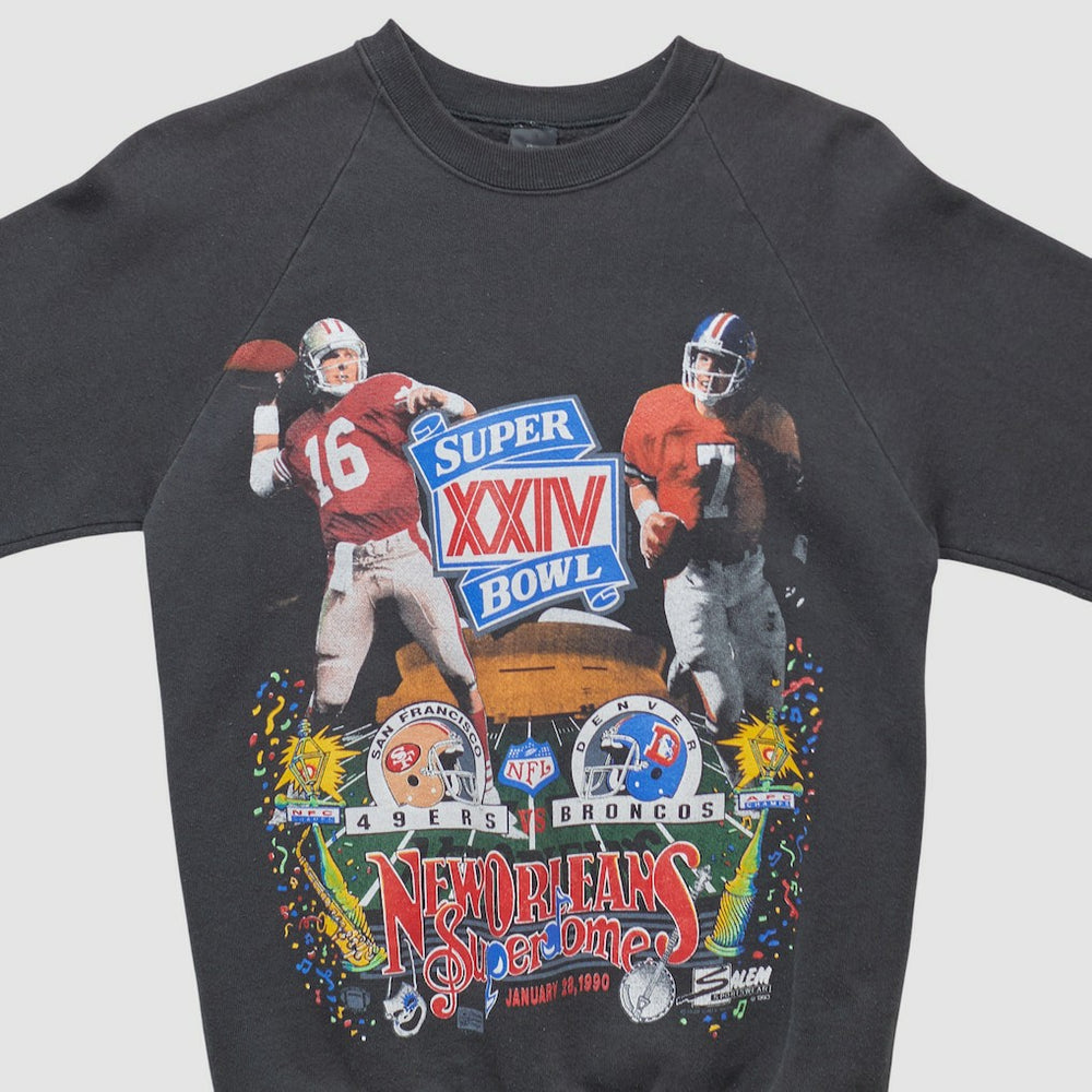Super Bowl XXIV 1990 Pullover Sweatshirt - Black Vintage cheap