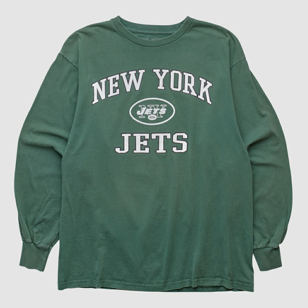 New York Jets NFL 2000s Long Sleeve T-shirt - Green Vintage discount