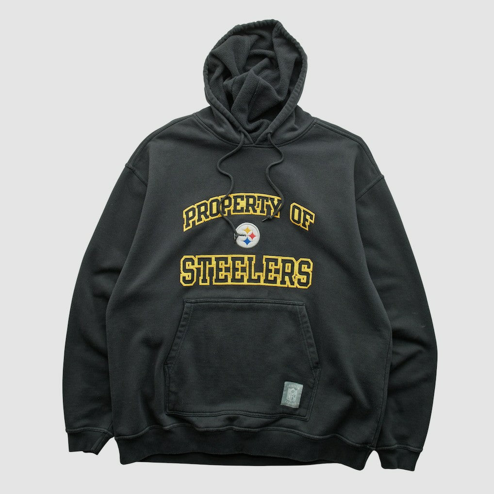 Pittsburgh Steelers Reebok 2000s Hooded Pullover Sweatshirt - Black Vintage discount