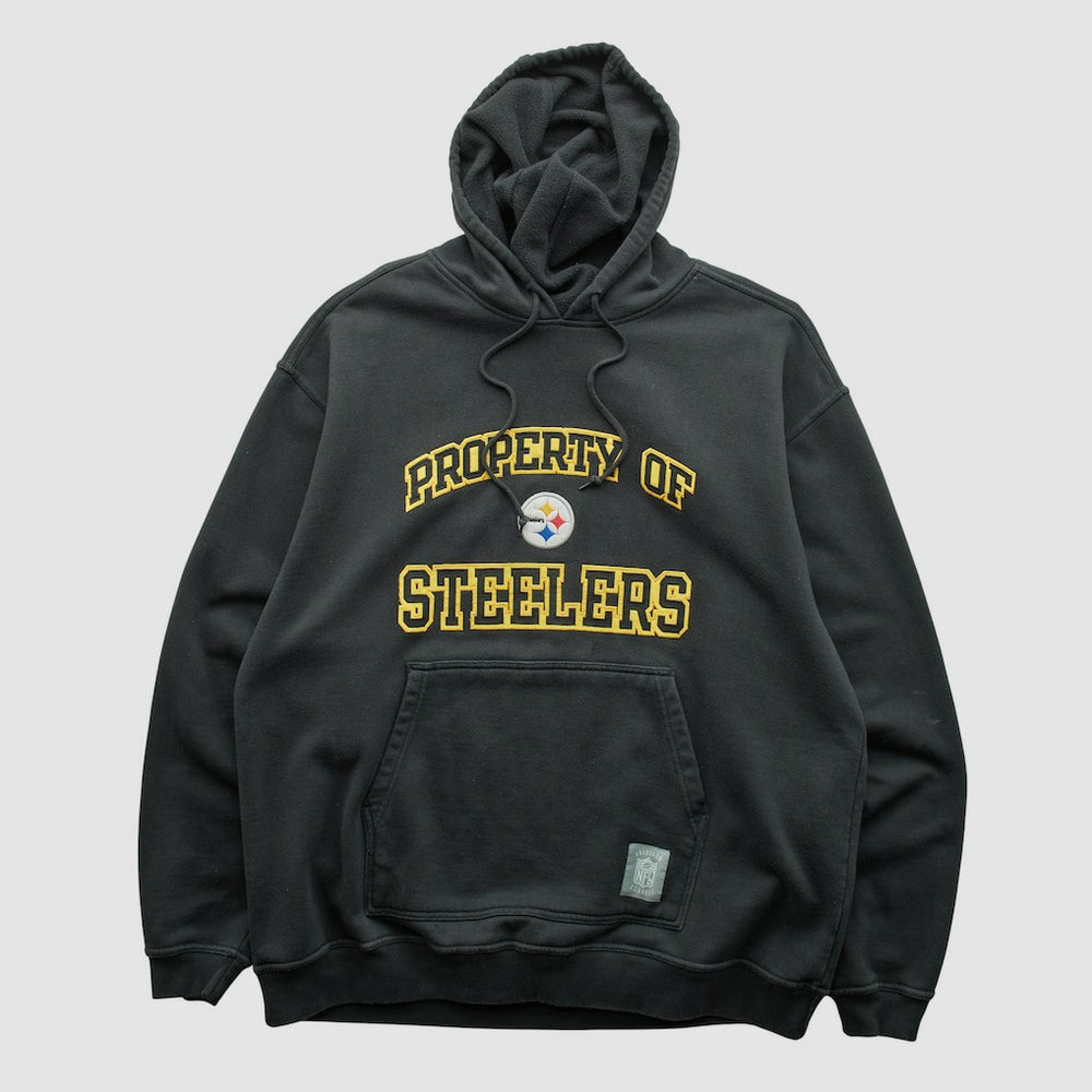 Pittsburgh Steelers Reebok 2000s Hooded Pullover Sweatshirt - Black Vintage discount
