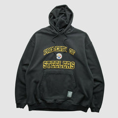 Pittsburgh Steelers Reebok 2000s Hooded Pullover Sweatshirt - Black Vintage discount