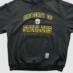 Pittsburgh Steelers Reebok 2000s Hooded Pullover Sweatshirt - Black Vintage discount