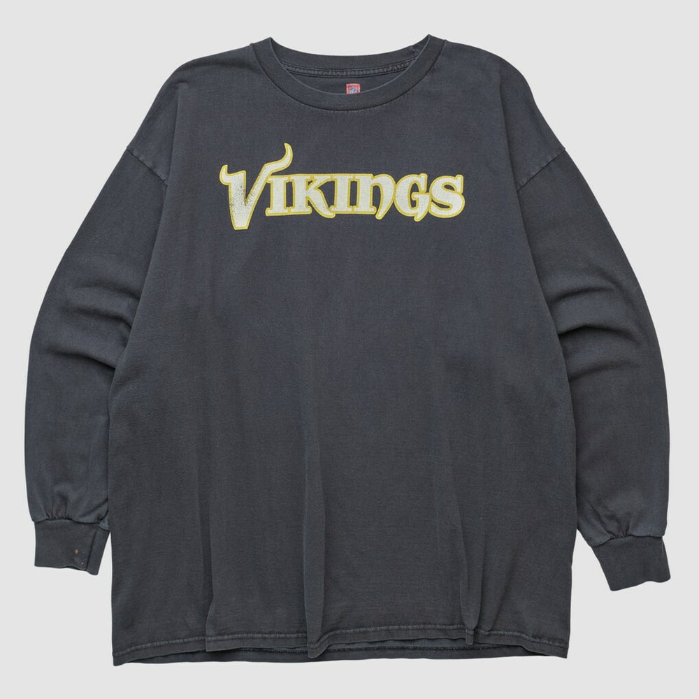 Minnesota Vikings NFL 2000s Long Sleeve T-shirt - Black Vintage on sale
