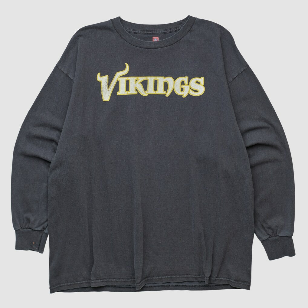 Minnesota Vikings NFL 2000s Long Sleeve T-shirt - Black Vintage on sale