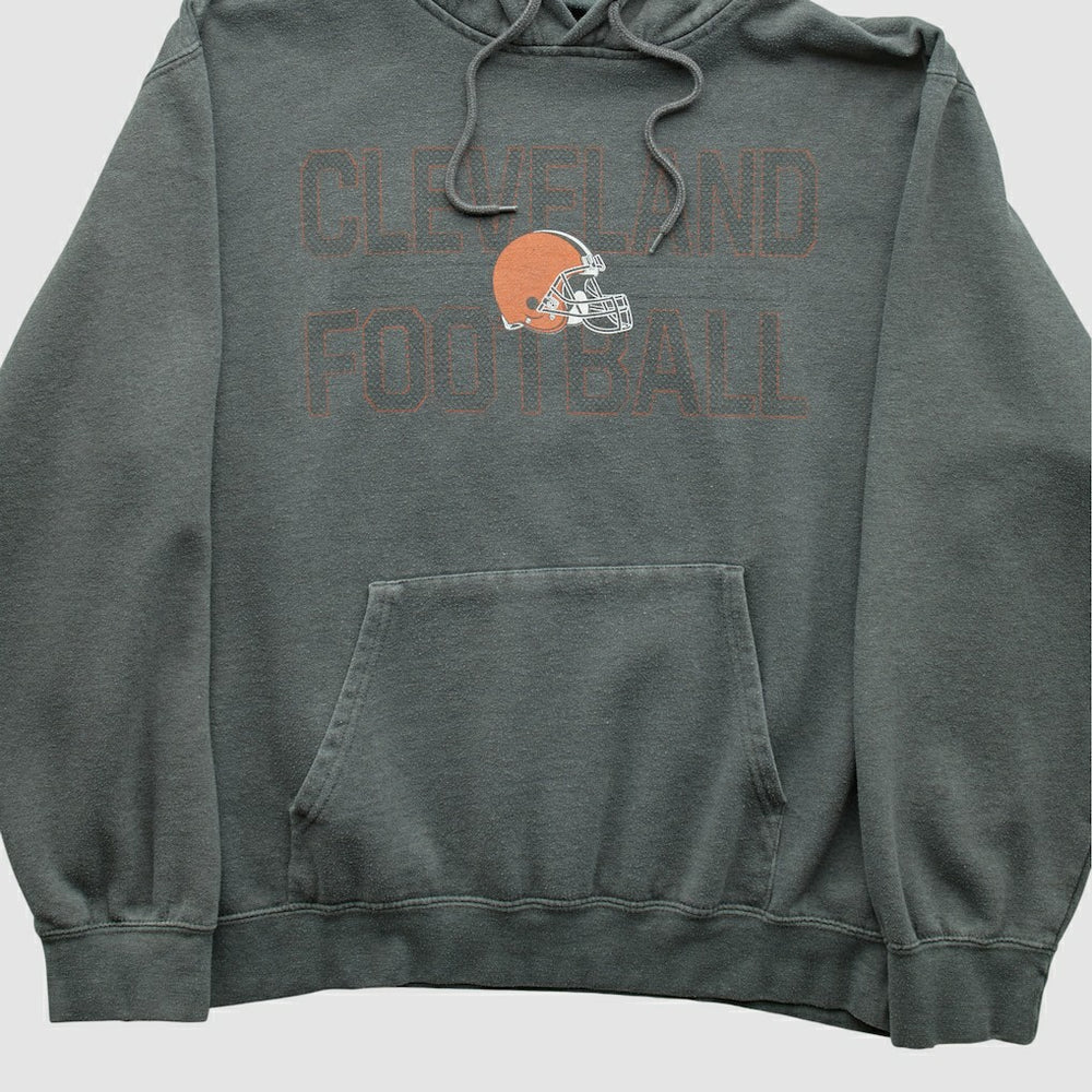 Cleveland Browns Majestic 2010s Hooded Pullover Sweatshirt - Gray Vintage outlet
