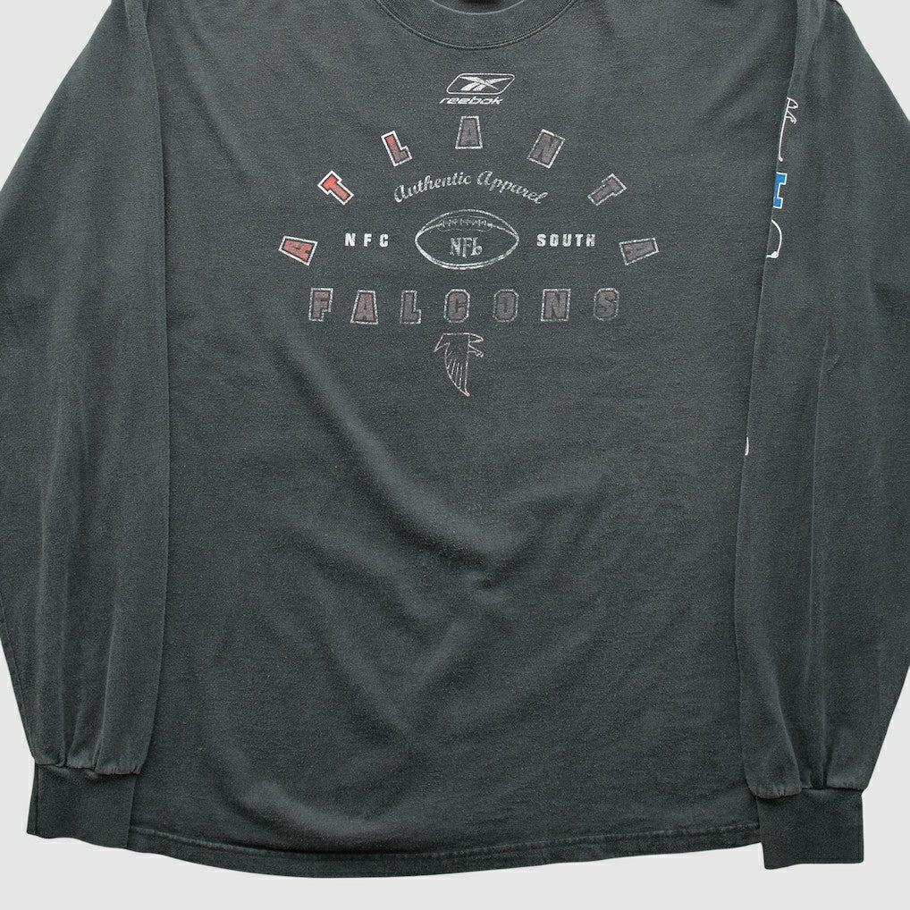 Atlanta Falcons Reebok 2000s Long Sleeve T-shirt - Charcoal Vintage for sale