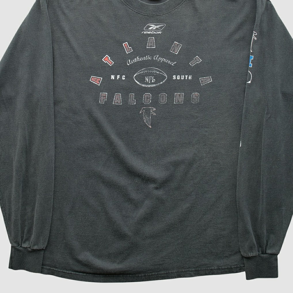Atlanta Falcons Reebok 2000s Long Sleeve T-shirt - Charcoal Vintage for sale