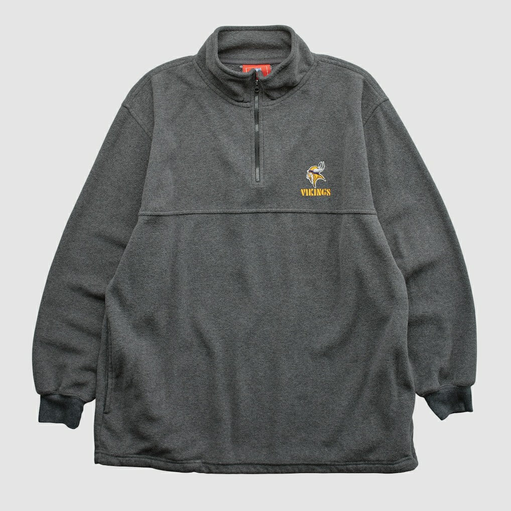Minnesota Vikings NFL 2000s 1/4 Zip Sweatshirt - Dark Heather Gray Vintage cheap