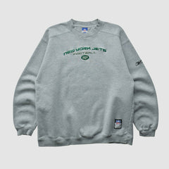 New York Jets Reebok 2000s Pullover Sweatshirt - Heather Gray Vintage on sale