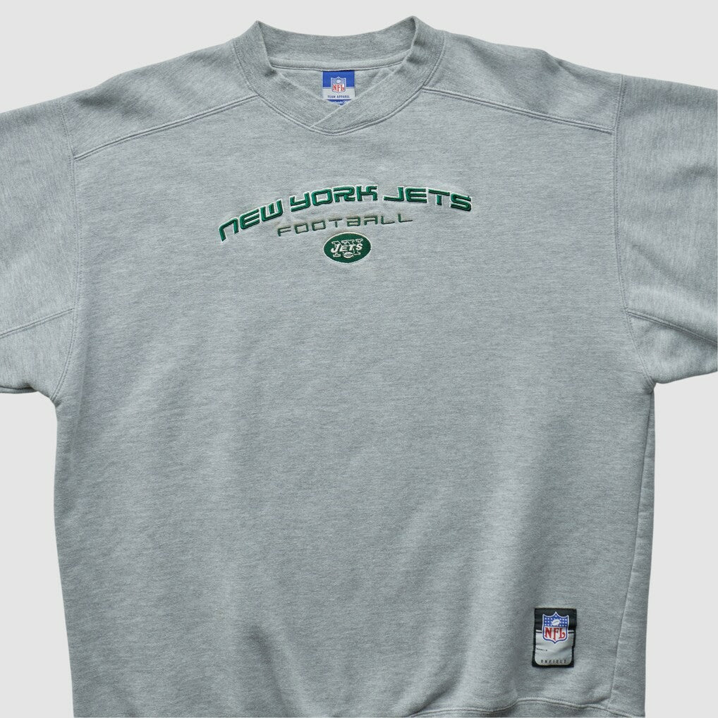 New York Jets Reebok 2000s Pullover Sweatshirt - Heather Gray Vintage on sale