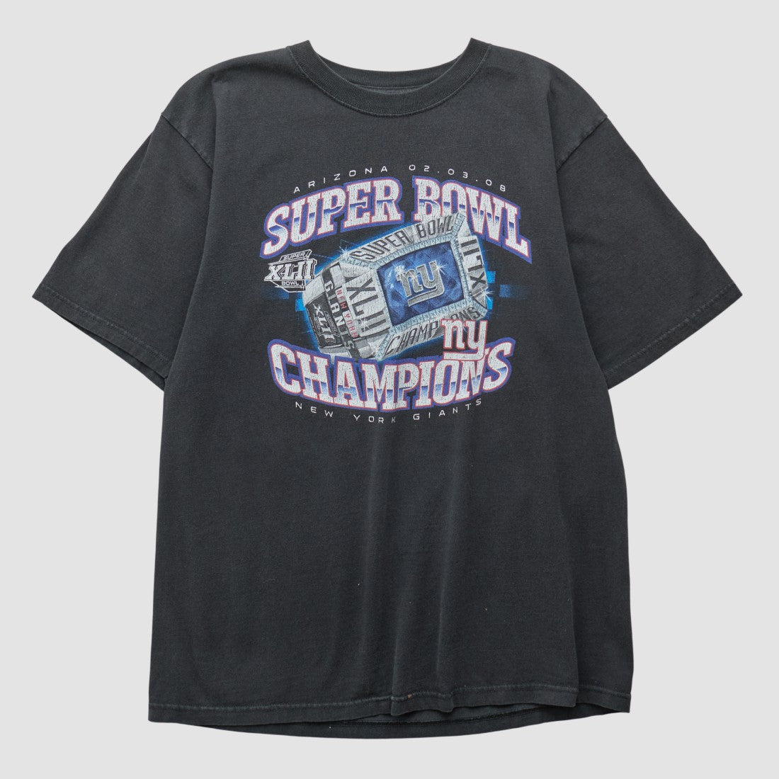 New York Giants Reebok 2008 T-shirt - Black Vintage for sale