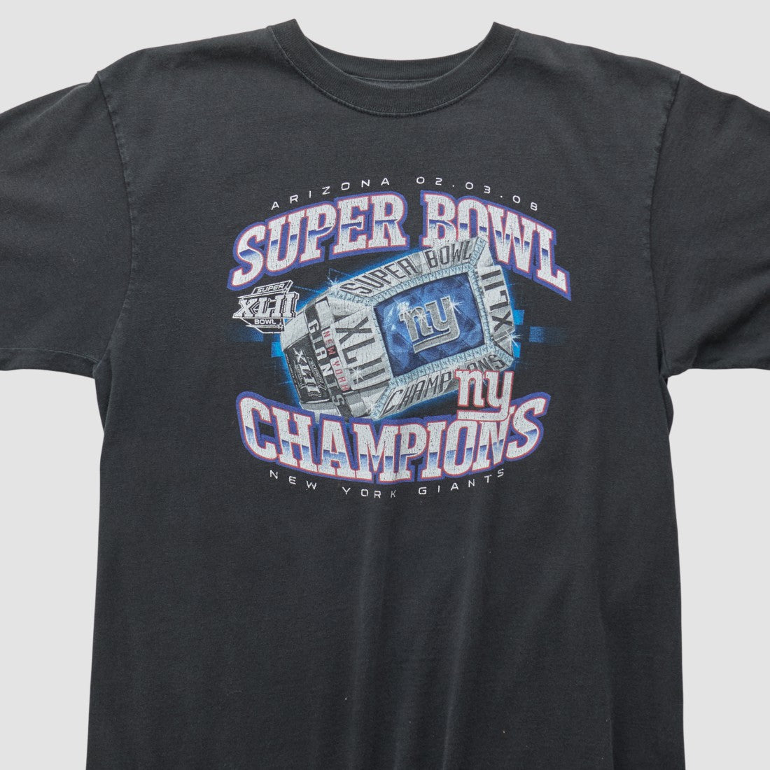 New York Giants Reebok 2008 T-shirt - Black Vintage for sale