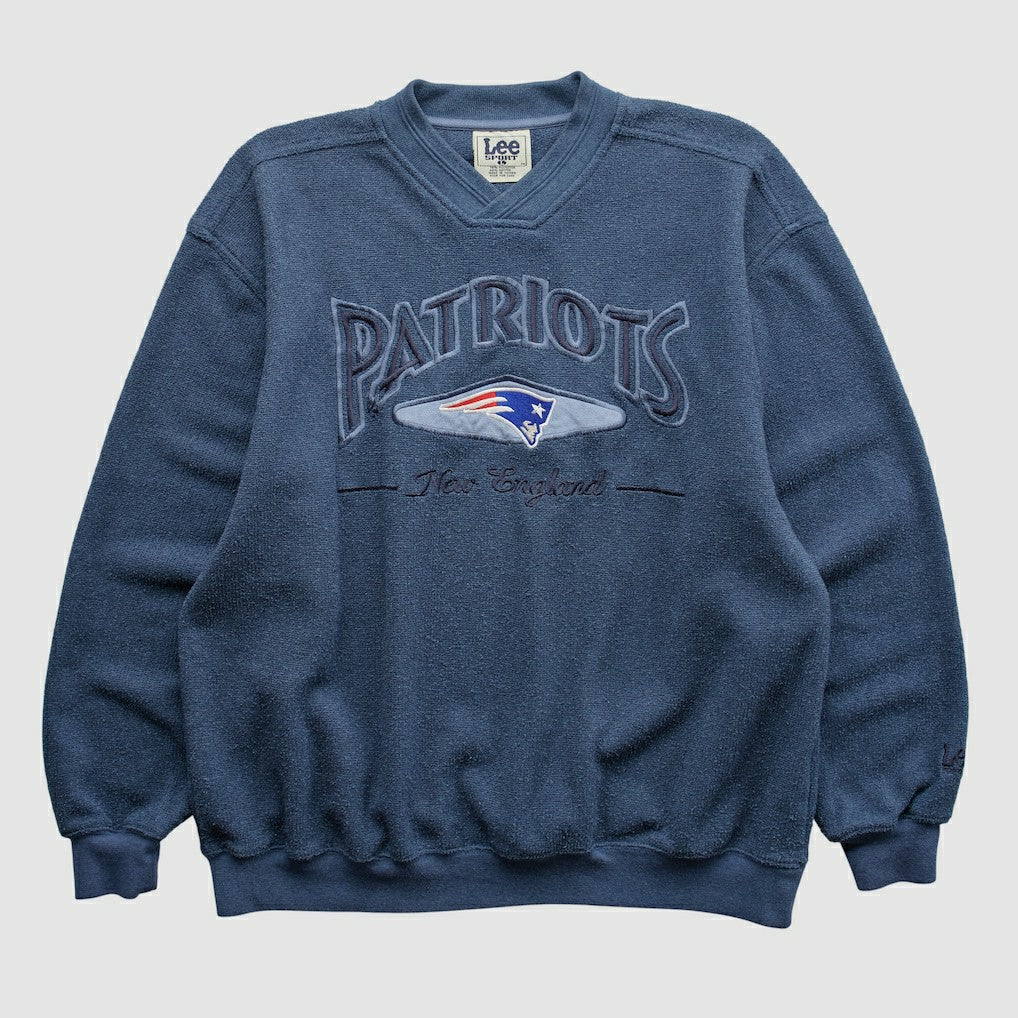 New England Patriots Lee Apparel 90s Pullover Sweatshirt - Navy Vintage sale