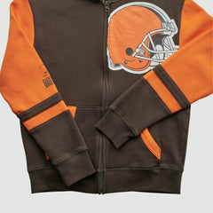 Cleveland Browns NFL 2010s Hooded Full Zip Sweatshirt - Brown - Yth XL Real Vintage discount
