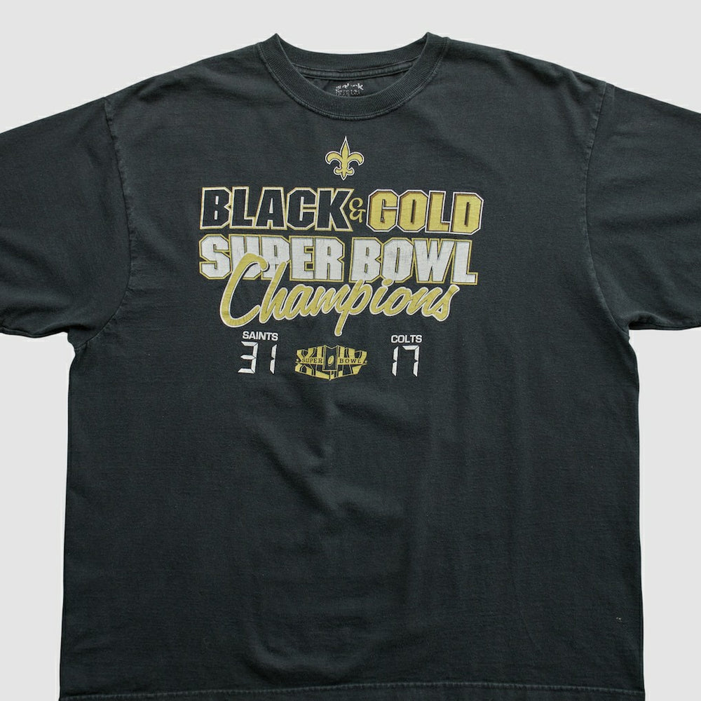 New Orleans Saints Reebok 2010 T-shirt - Black Vintage on sale