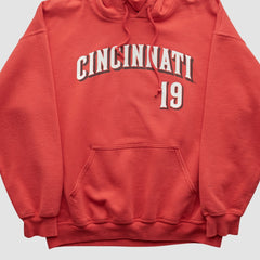 Cincinnati Reds Genuine Merchandise 2000s Hooded Pullover Sweatshirt Red Vintage