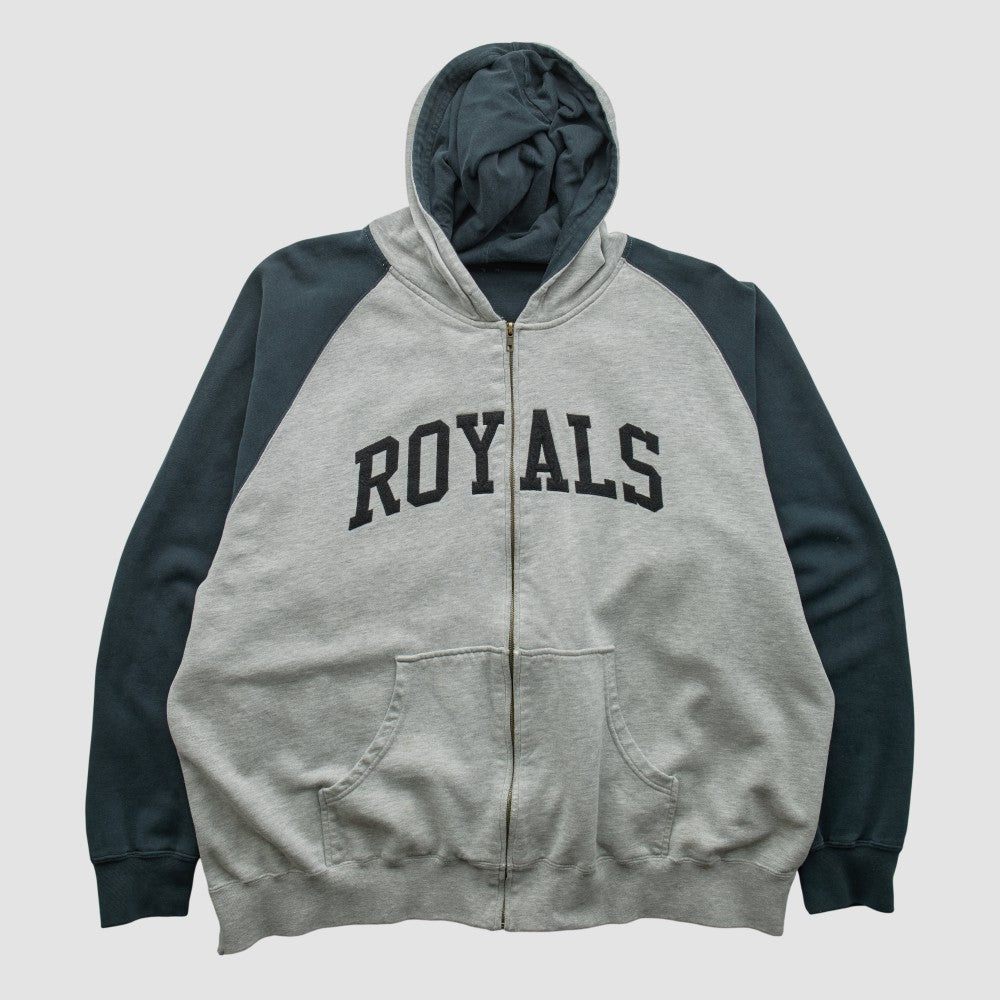 Kansas City Royals 2000s Hooded Full Zip Sweatshirt Heather Gray Vintage