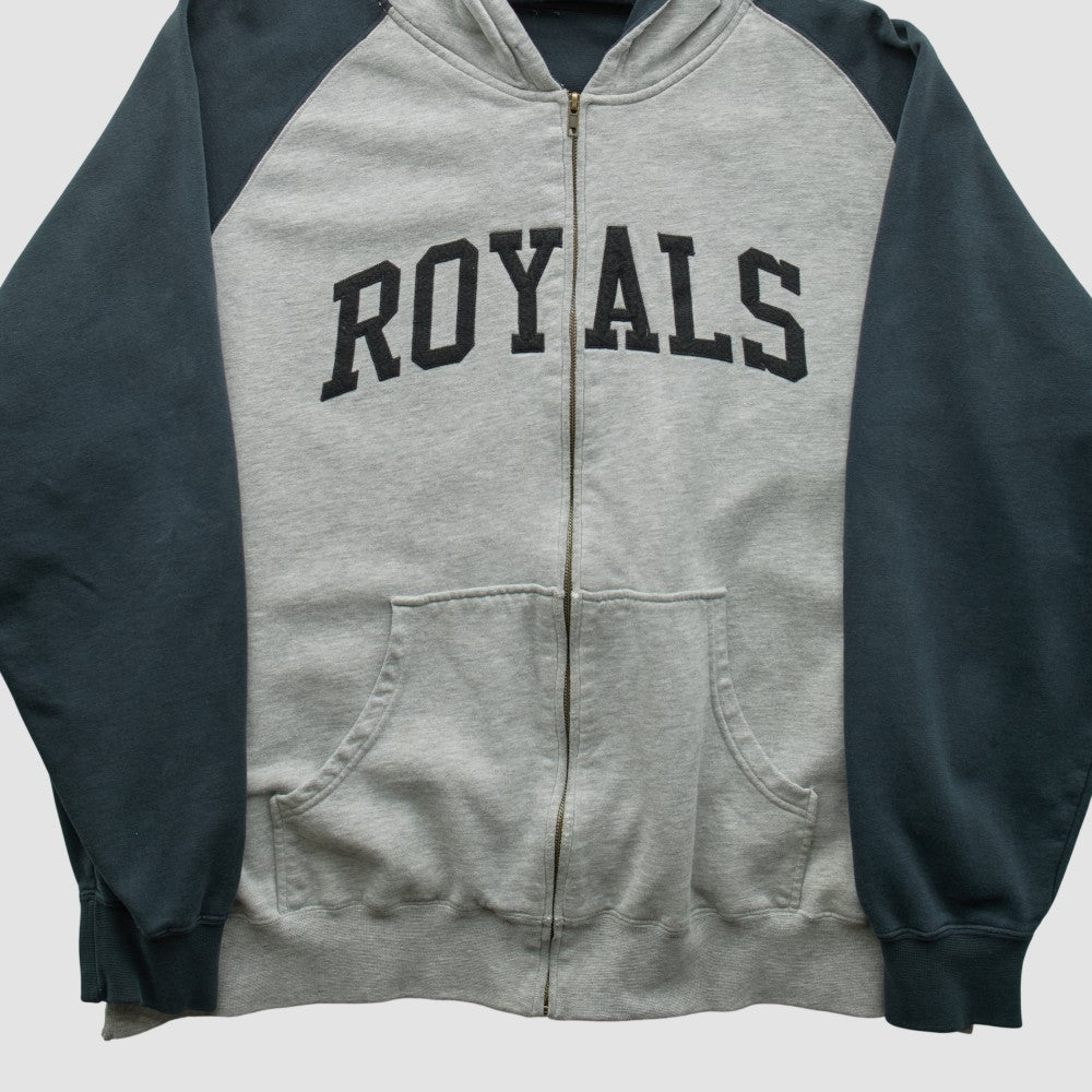 Kansas City Royals 2000s Hooded Full Zip Sweatshirt Heather Gray Vintage