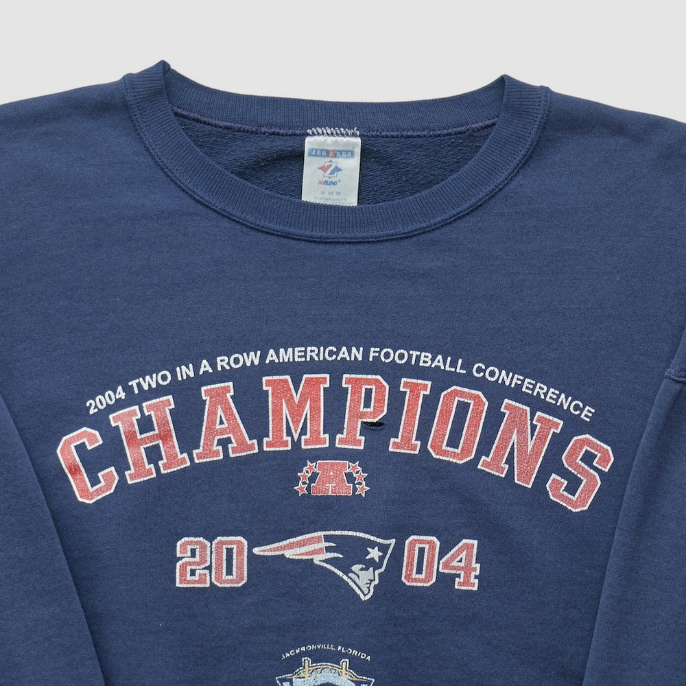 New England Patriots Jerzees 2004 Pullover Sweatshirt - Navy Vintage sale