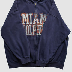 Miami Dolphins NFL 2010s Hooded Full Zip Sweatshirt - Navy Vintage online